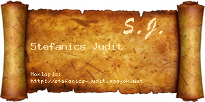 Stefanics Judit névjegykártya