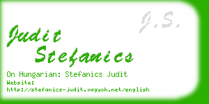 judit stefanics business card